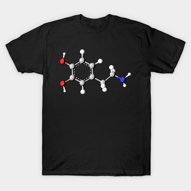 Dopamine Molecule T-Shirt by ChemECool